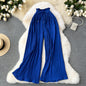 Slimming Slim Fit Draping Effect Wide Leg Pleated Pants