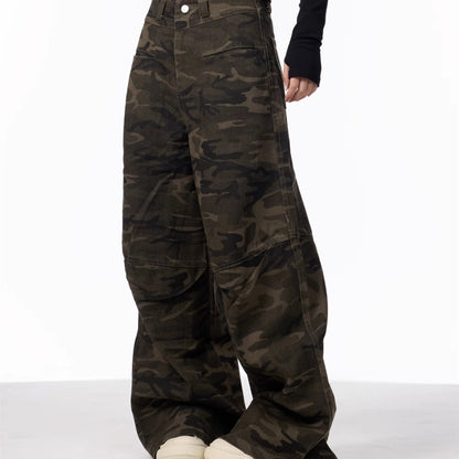 Workwear Camouflage Jeans Women's High Waist Exercise Casual Pants