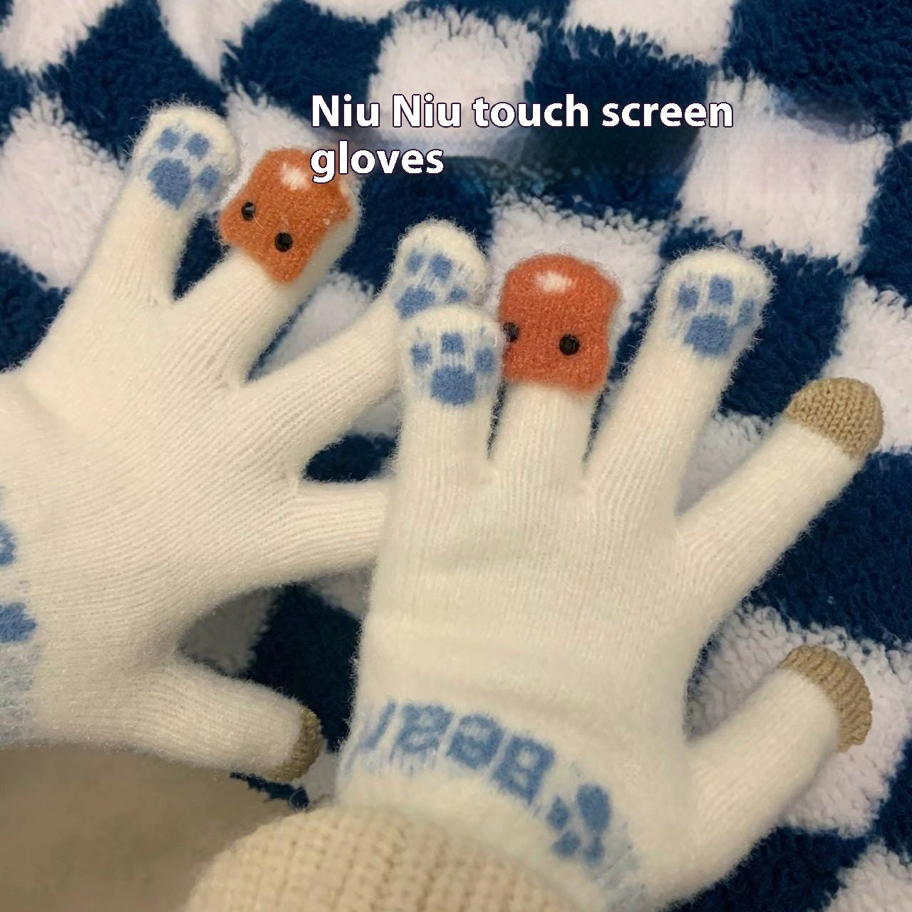 Autumn And Winter New Fleece-lined Warm Women's Touch Screen Gloves