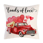 Valentine's Day Pillowcase Linen Truck Love Balloons