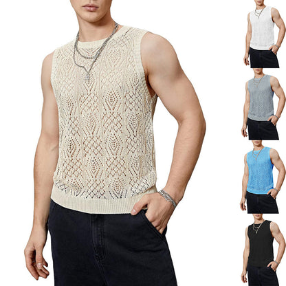 Men's Knitted Hollow Breathable Vest