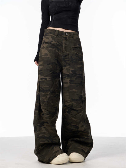 Workwear Camouflage Jeans Women's High Waist Exercise Casual Pants