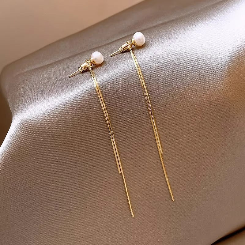 Women's Pearl Tassel Ear Studs