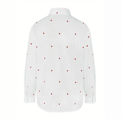 Heart Printing Long Sleeve Shirt