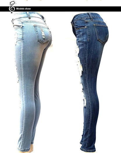 Zerrissene Schlankheitsjeans für Frauen im europäischen und amerikanischen Stil