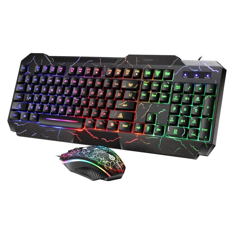 Crackle Word Through Keyboard 4D Mouse Keyboard Luminous Game Set