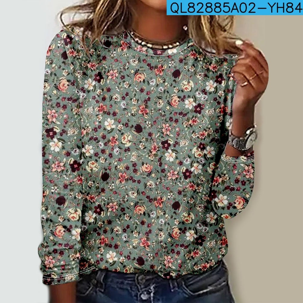 Women's Round Neck Long Sleeve Shirt