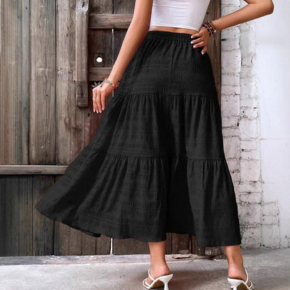 Mid-length Pleated Casual Skirt