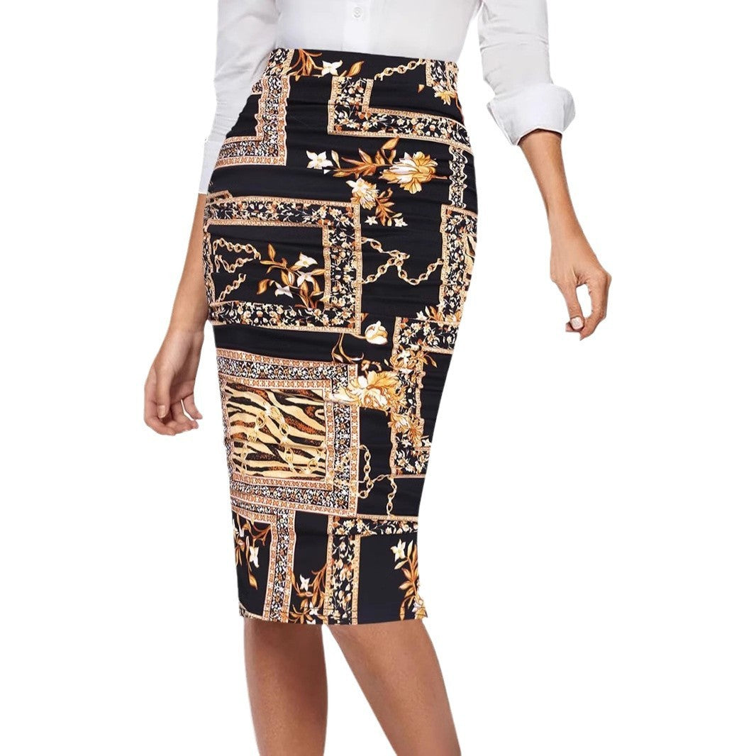 Sexy Leopard Print Style High Waist Sheath Skirt