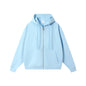 Loose Drop-shoulder Combed Cotton Hooded Zipper Sweatshirt