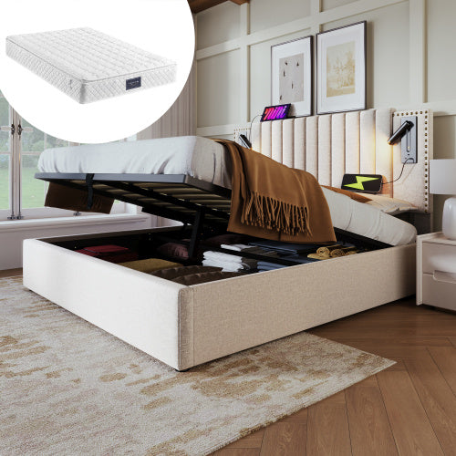 Cotton Panel Material Storage Bed Frame