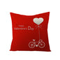 Valentine's Day Red Heart Linen Pillowcase