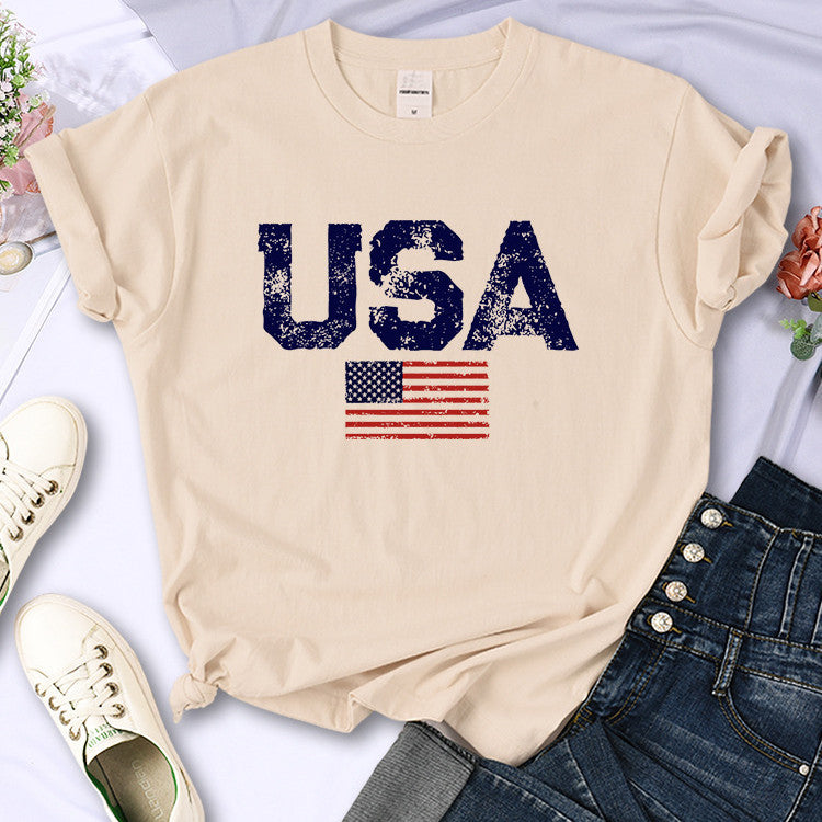 American Letters American Stars And Stripes Printed Women's T-shirt