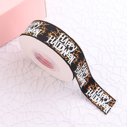 Creative Printed Casual Halloween Ribbed Ribbon