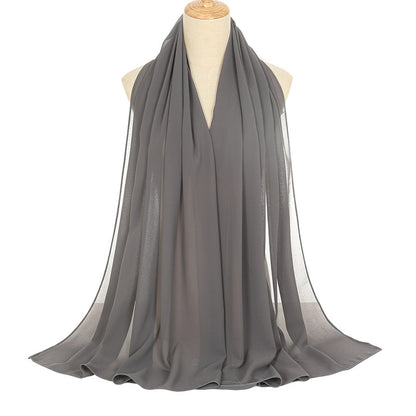 Pearl Chiffon Bubble Women's Solid Color Rectangular Scarf