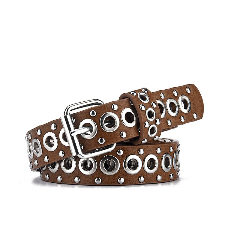 Fashion All-match Air Hole Hollow Decoration Belt