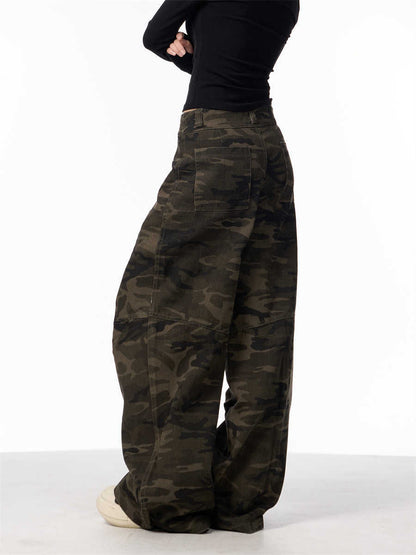 Workwear Camouflage Jeans Women's High Waist Exercise Casual Pants