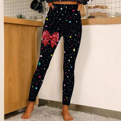 Christmas Printing Fashion Trend Women's Home Outdoor Tight Leggings