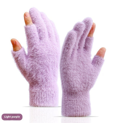 Modische, warme, freiliegende Zweifingerhandschuhe für Herbst und Winter