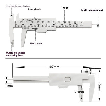 Ruler Double Scale Plastic Measuring Button Accessories Measuring Length