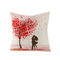 Valentine's Day Red Heart Linen Pillowcase