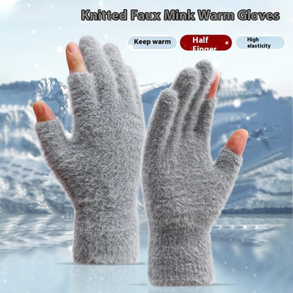 Modische, warme, freiliegende Zweifingerhandschuhe für Herbst und Winter