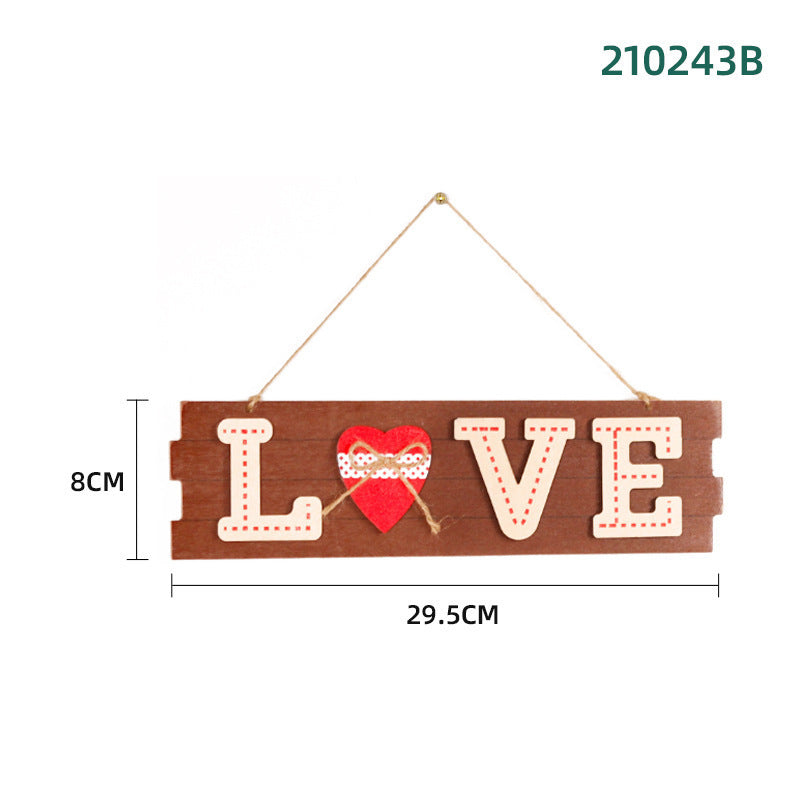 Valentine's Day Party Decorative Creative Wooden Doorplate