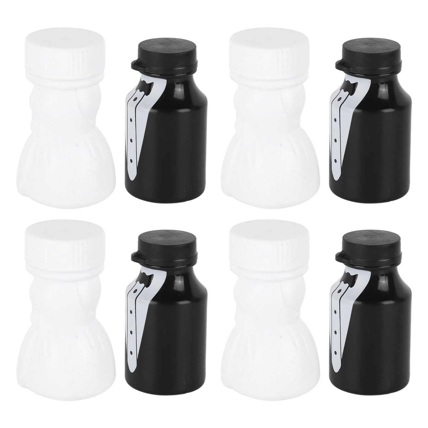 26PCS Wedding Bubble Bottles Bride and Groom Shape Mini Bubble Party Bottle for Anniversary Engagement Bridal Celebration Black and White