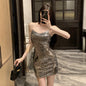 Women's Clothing Net Drill Sun Protection Clothing Sequin Sling Dress Suit