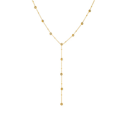 Fashion Simple Inlaid Round Diamond Chain Necklace