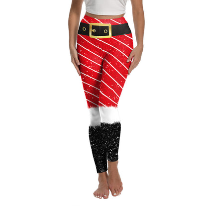 Christmas Printed Sports Yoga Elastic Leggings For Women