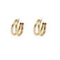 Simple Double C-shaped Metal Earrings