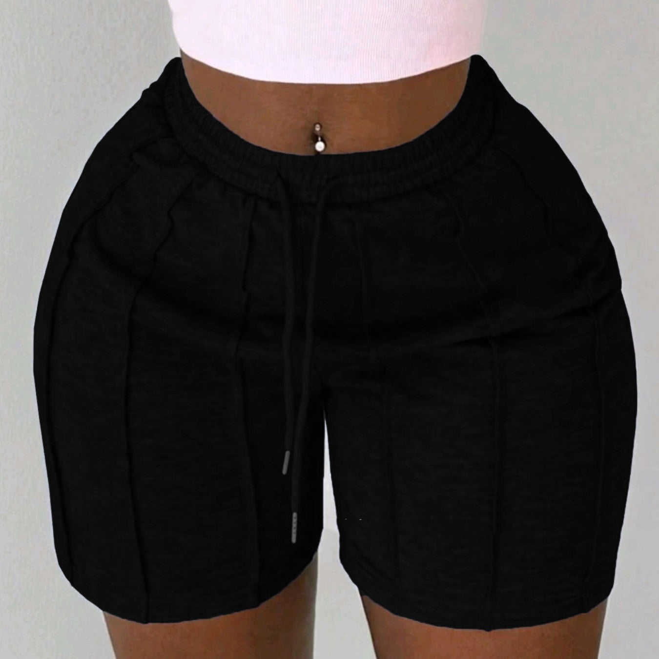 Women's Summer Solid Color Casual Drawstring Shorts