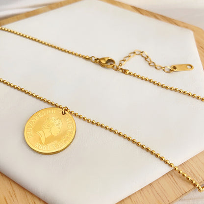 Simple Fashion French Coin Queen Necklace For Women